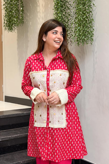Roshi Schiffli Work Co ord Set