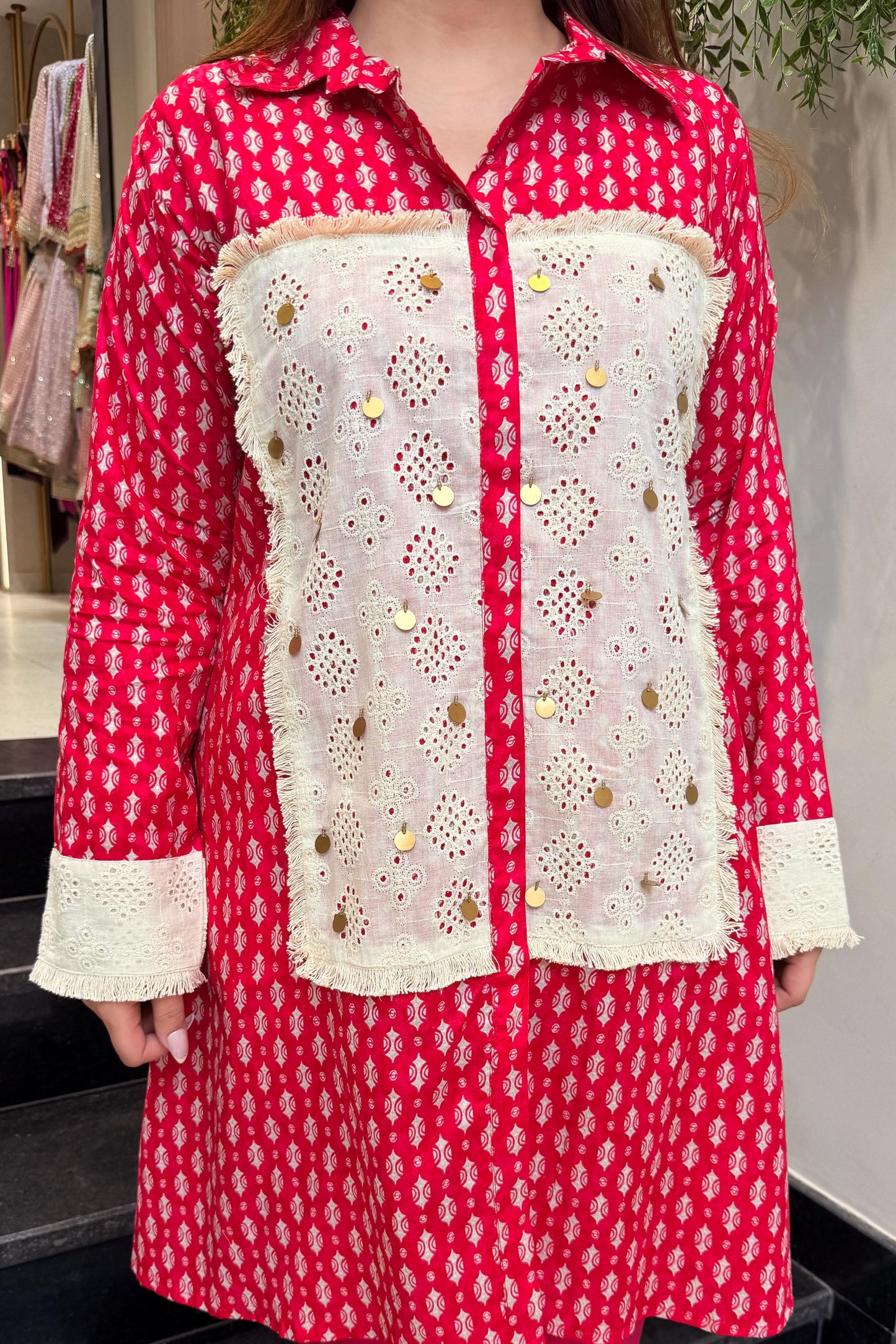 Roshi Schiffli Work Co ord Set