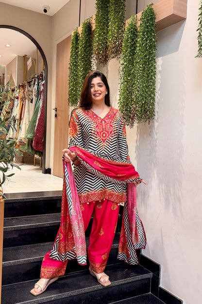 Eshvika Embroidered & Printed Suit Set