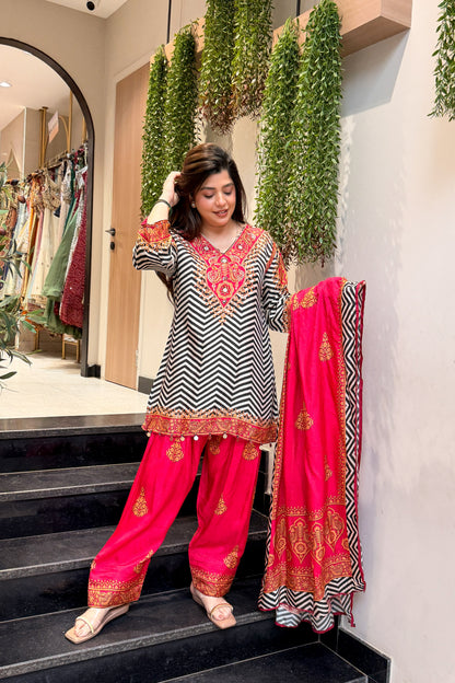 Eshvika Embroidered & Printed Suit Set