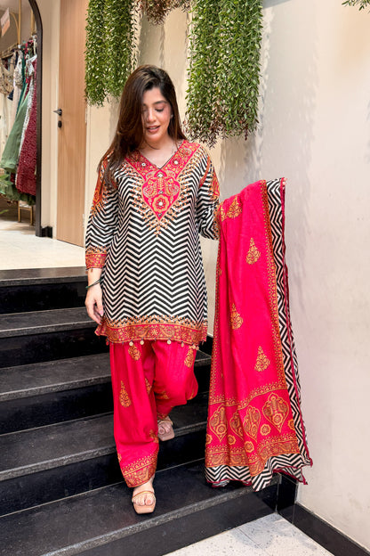 Eshvika Embroidered & Printed Suit Set