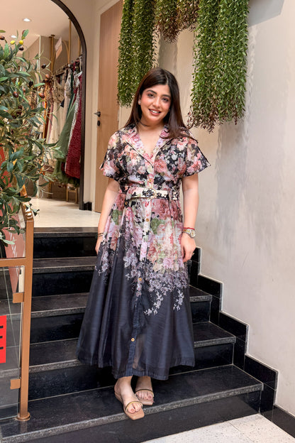 Saylor Floral Printed Long Dress