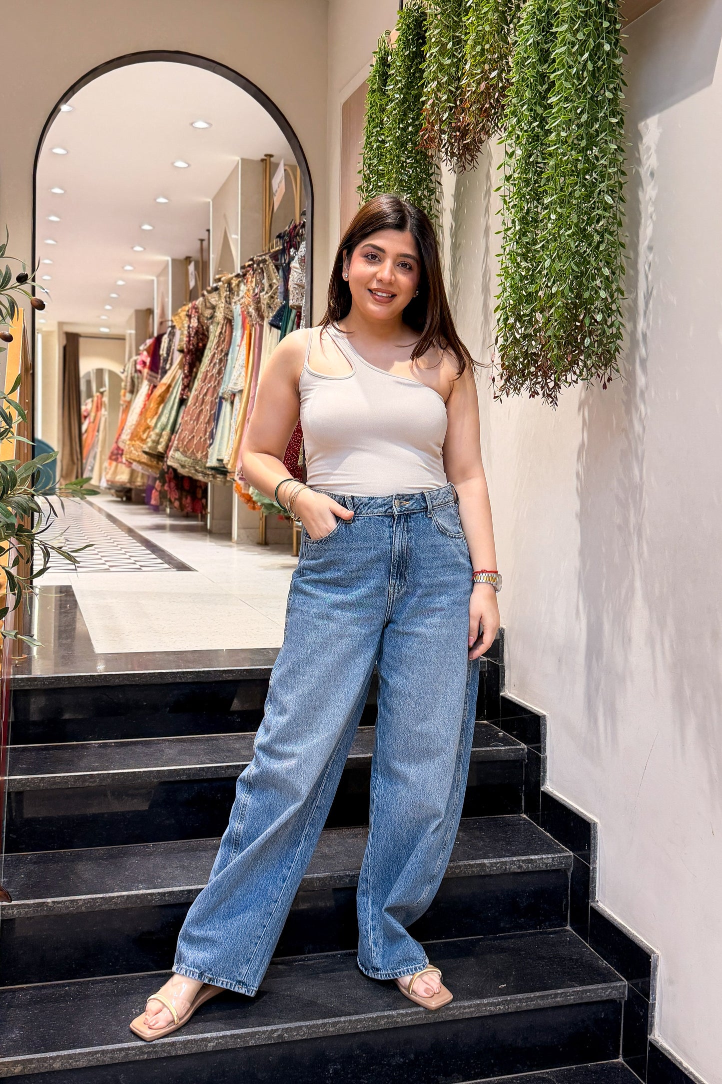 Althea One-Shoulder Inbuilt Bra Top