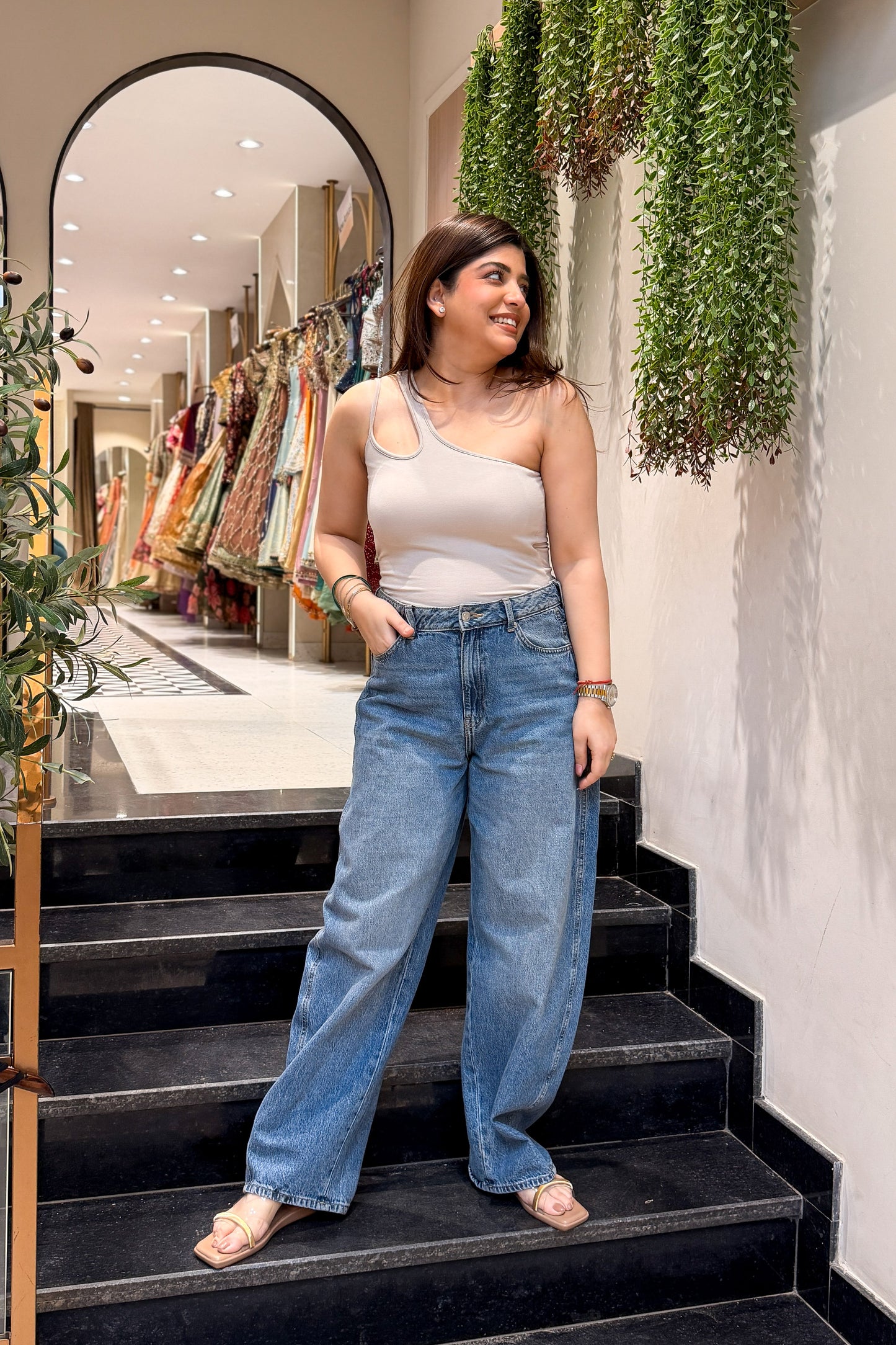 Althea One-Shoulder Inbuilt Bra Top