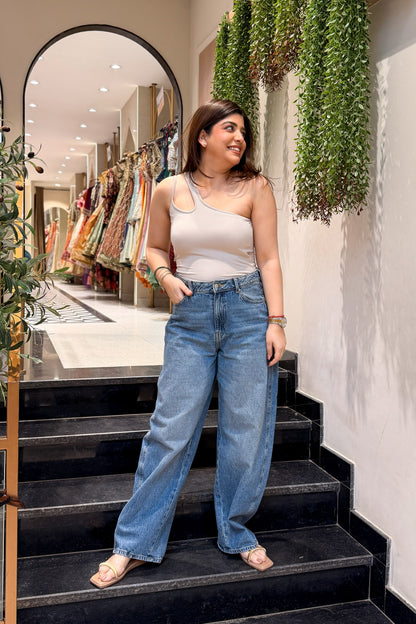 Althea One-Shoulder Inbuilt Bra Top