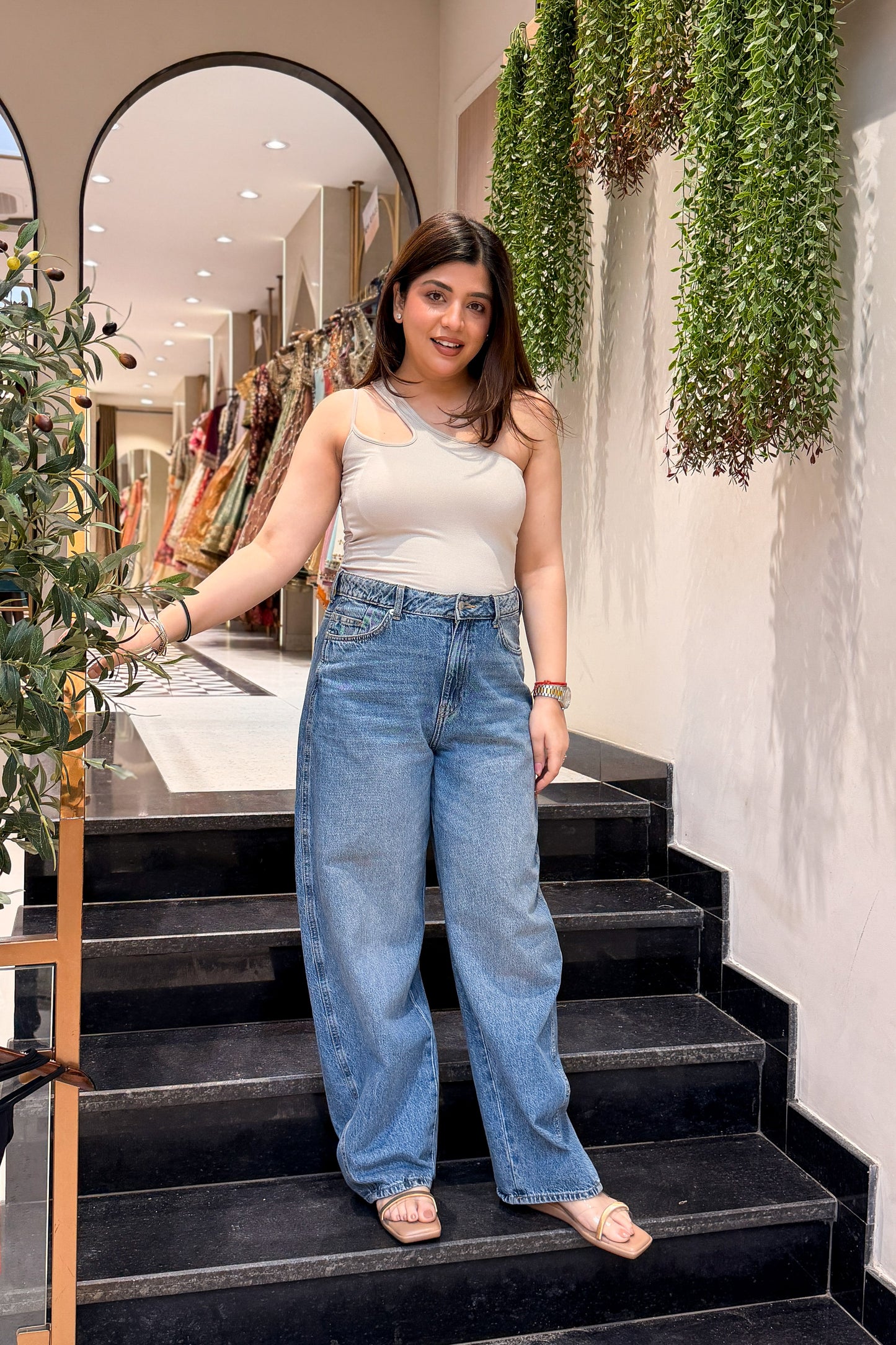 Althea One-Shoulder Inbuilt Bra Top