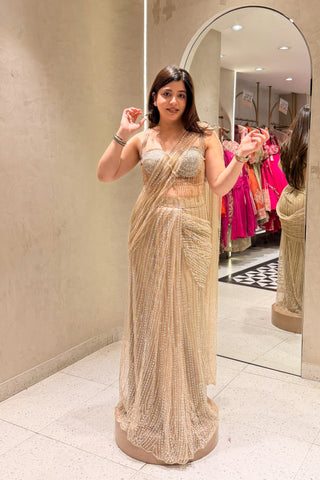 Zivika Hand Embroidered Drape Saree