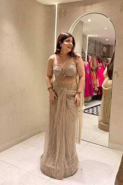 Zivika Hand Embroidered Drape Saree
