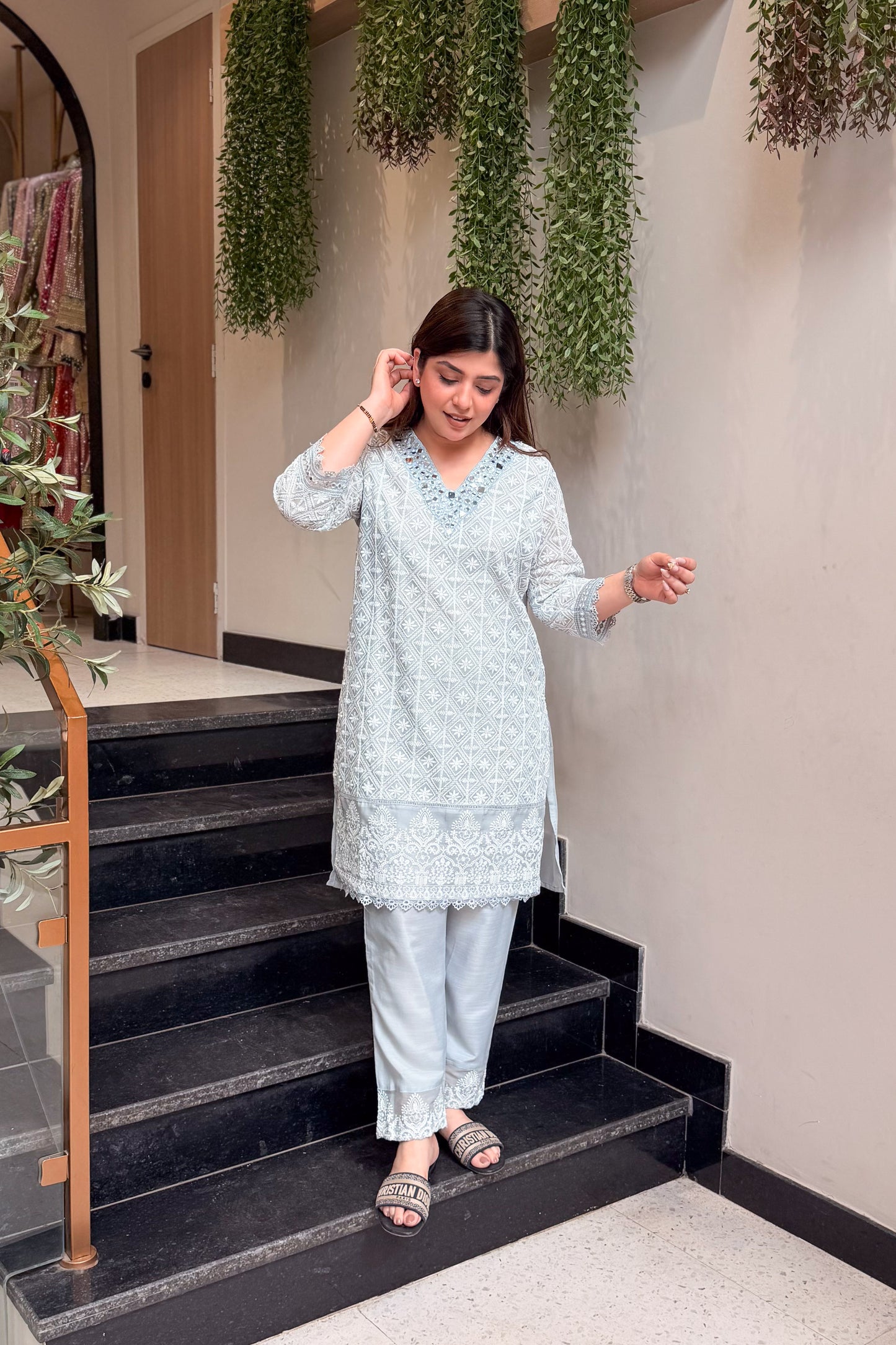 Kalyani Schiffli Cord Set