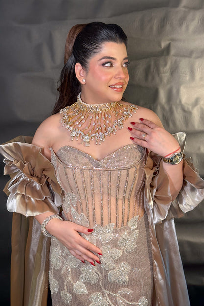 Iraja Hand Embroidered Fish Cut Gown
