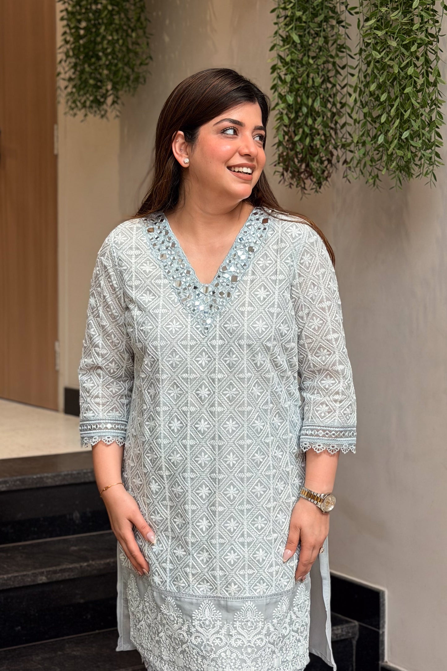 Kalyani Schiffli Cord Set