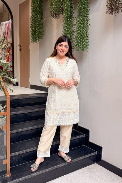 Kalyani Schiffli Cord Set
