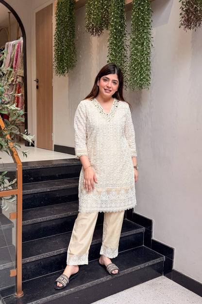 Kalyani Schiffli Cord Set