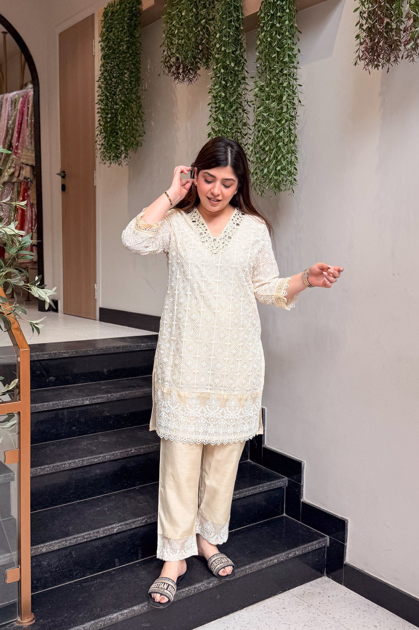 Kalyani Schiffli Cord Set