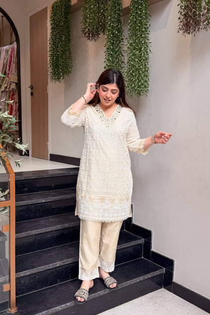 Kalyani Schiffli Cord Set