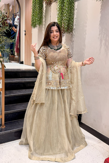 Kairavi Hand Embroidered Lehenga