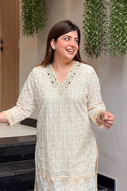 Kalyani Schiffli Cord Set