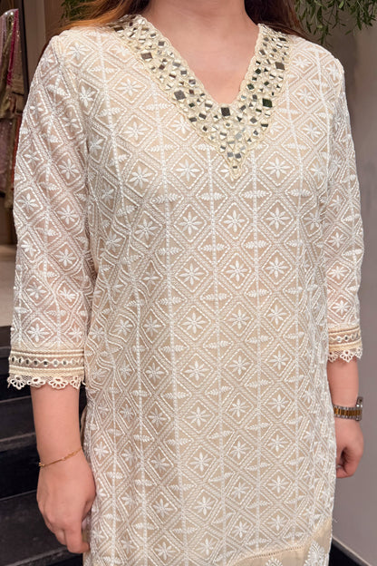 Kalyani Schiffli Cord Set