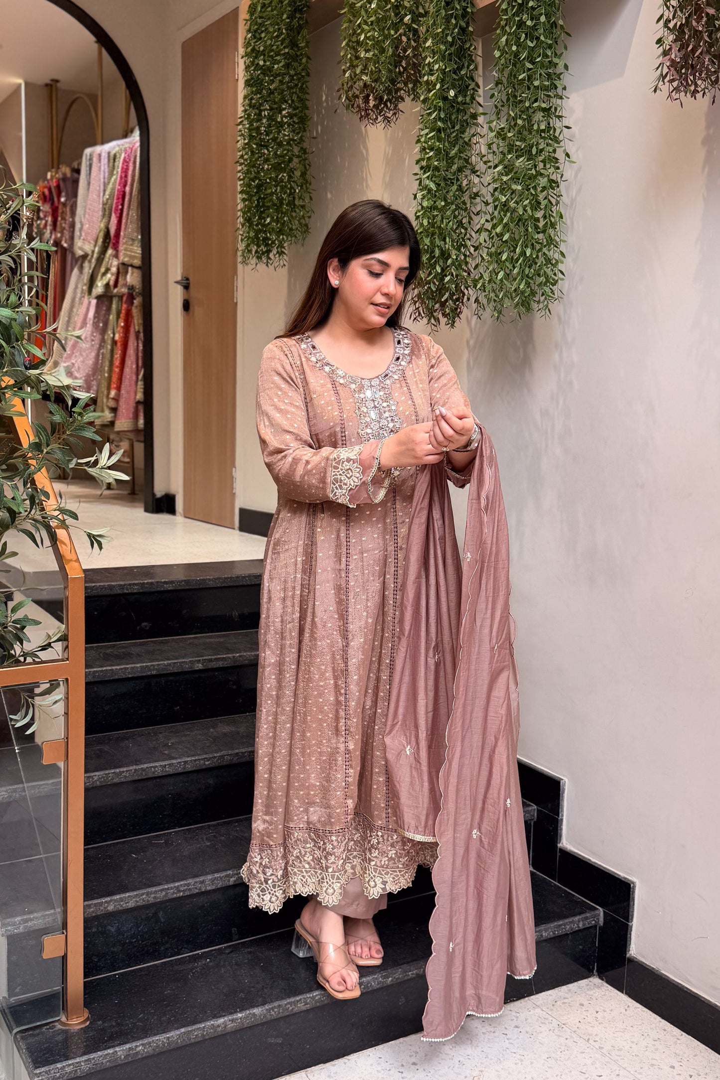 Ishmita Mirror Embroidered Anarkali Suit Set