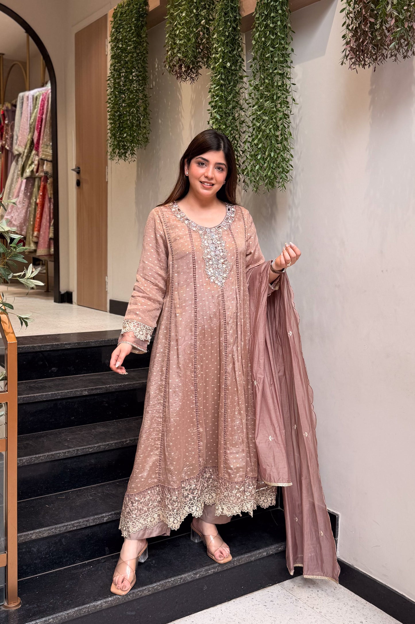 Ishmita Mirror Embroidered Anarkali Suit Set