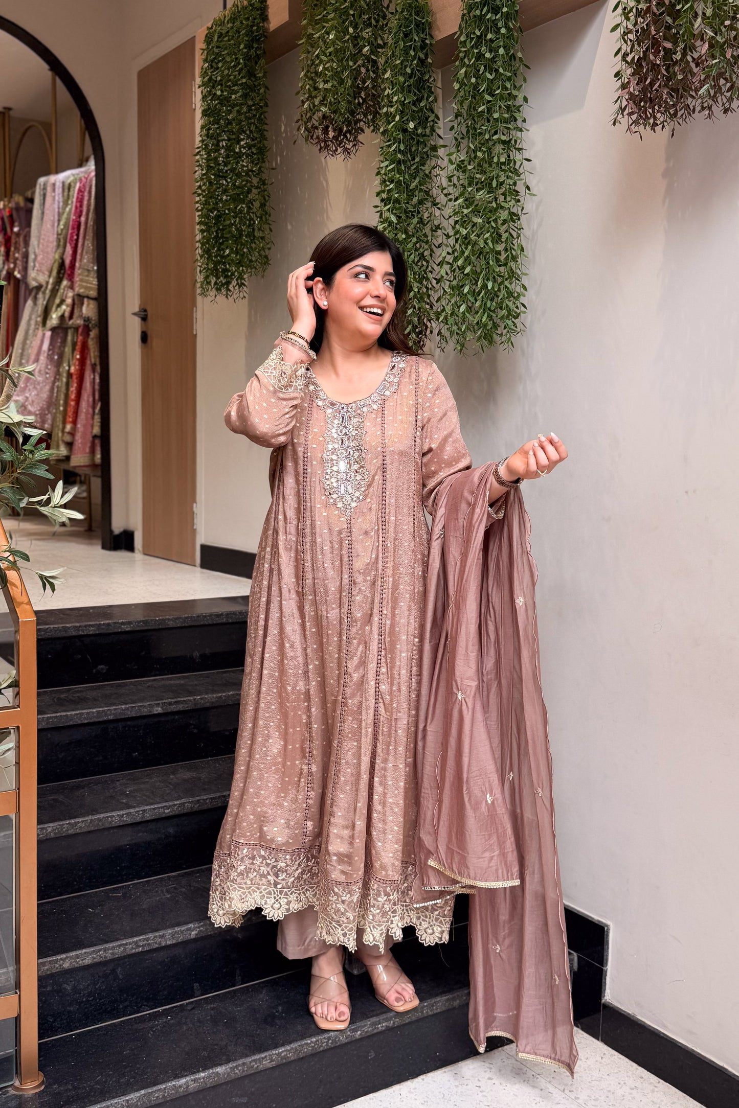Ishmita Mirror Embroidered Anarkali Suit Set