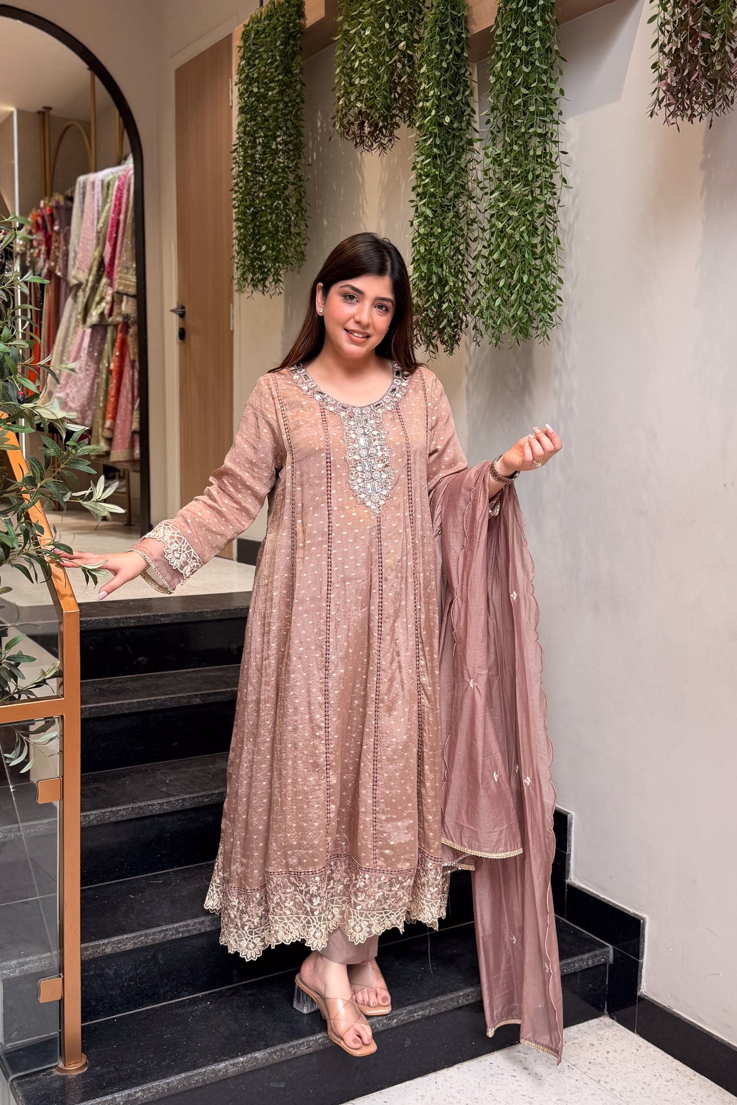 Ishmita Mirror Embroidered Anarkali Suit Set