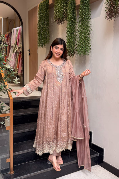 Ishmita Mirror Embroidered Anarkali Suit Set