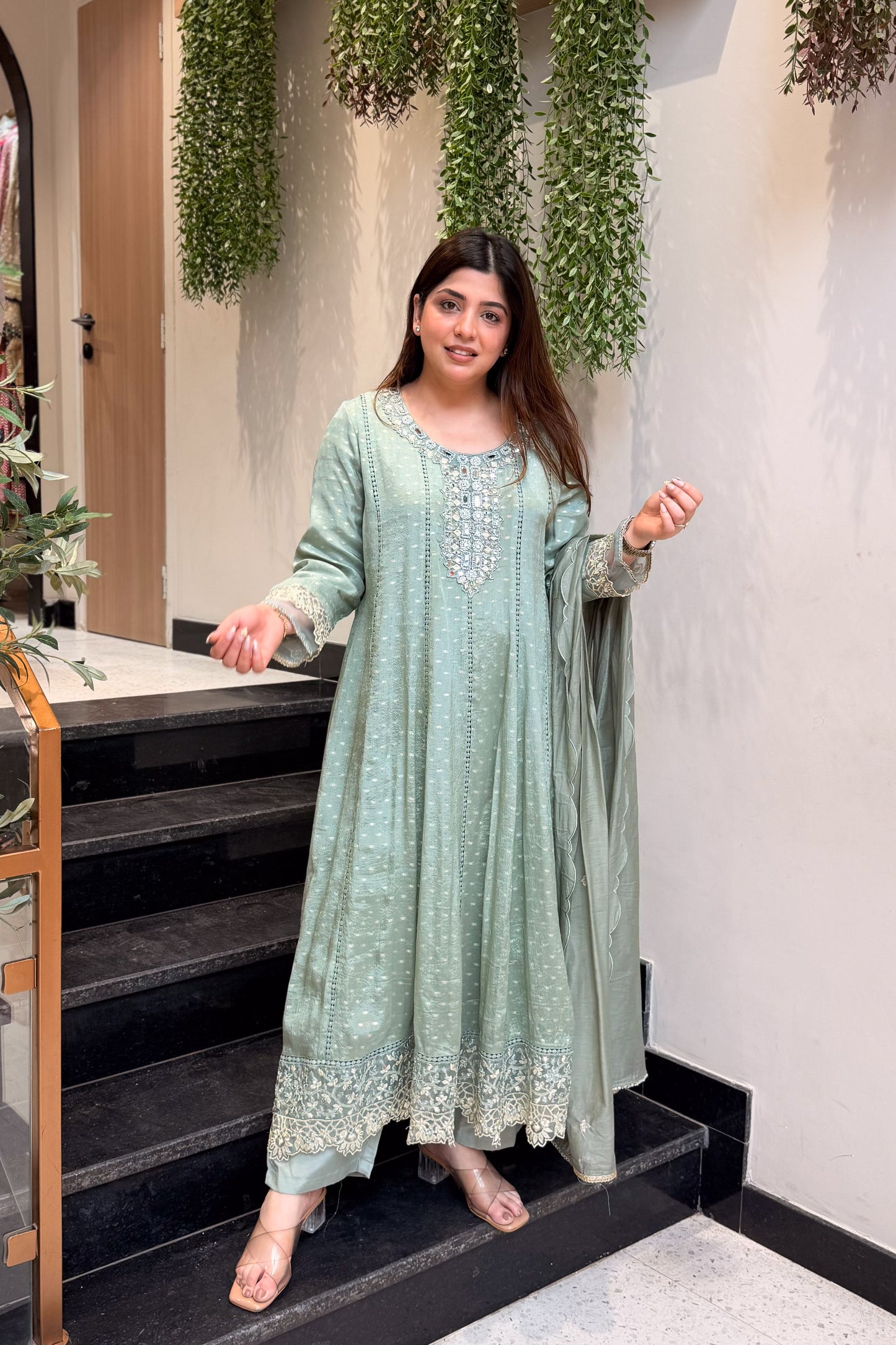 Ishmita Mirror Embroidered Anarkali Suit Set