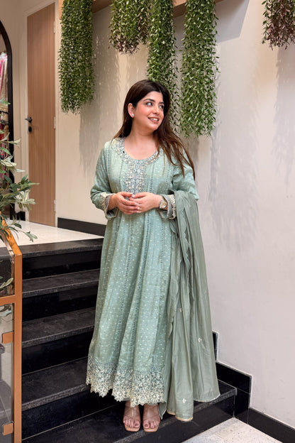 Ishmita Mirror Embroidered Anarkali Suit Set