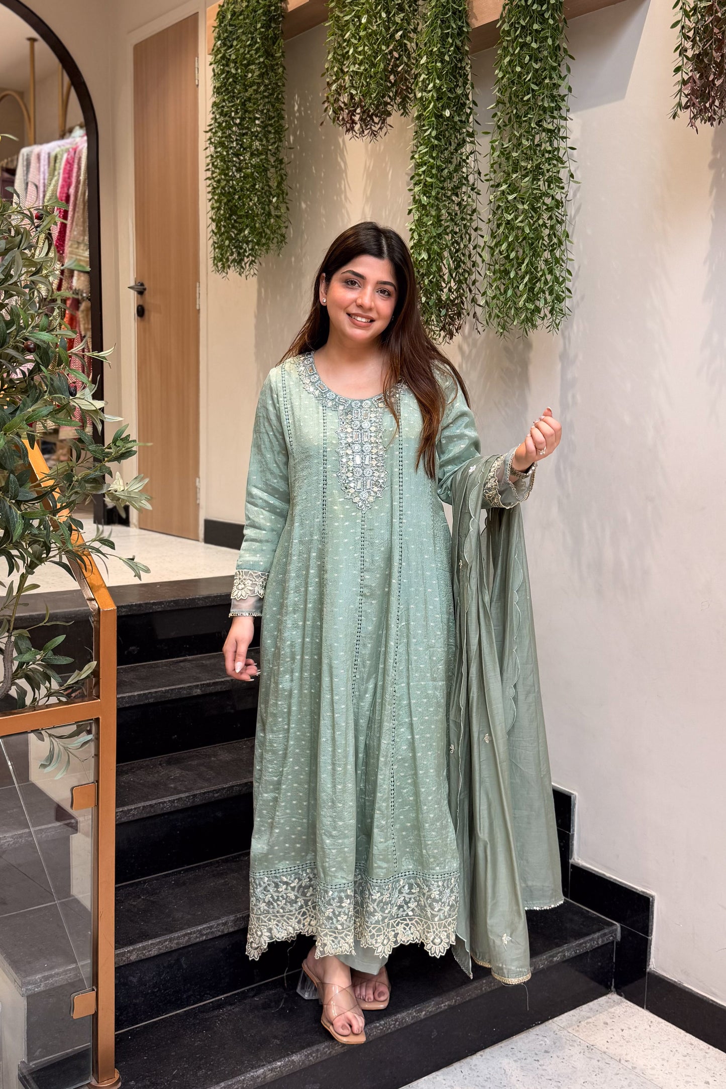 Ishmita Mirror Embroidered Anarkali Suit Set