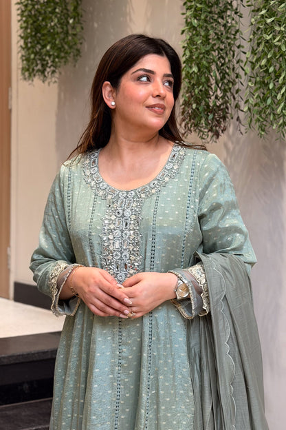 Ishmita Mirror Embroidered Anarkali Suit Set