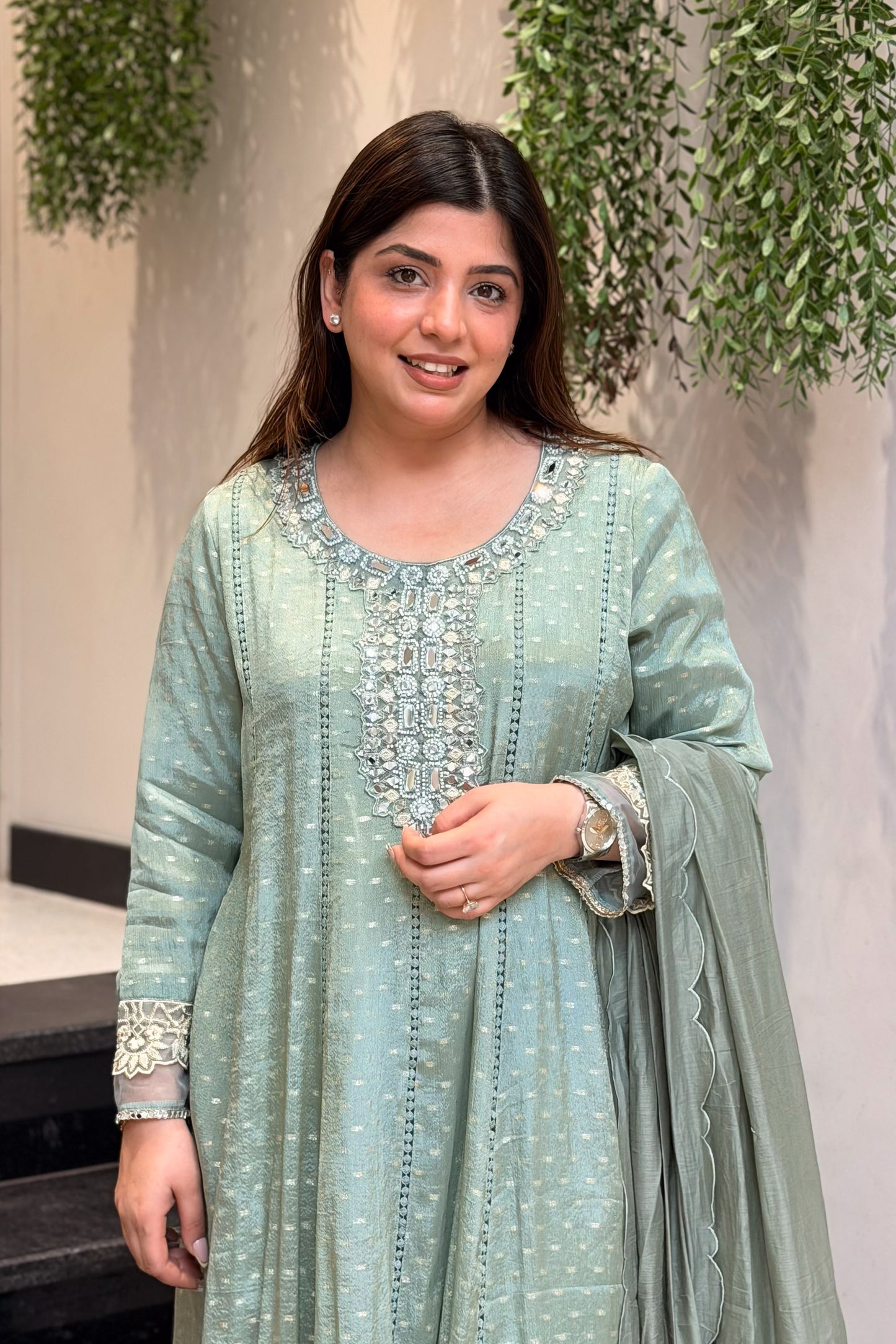 Ishmita Mirror Embroidered Anarkali Suit Set