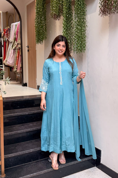 Mishita Embroidered Anarkali Suit Set