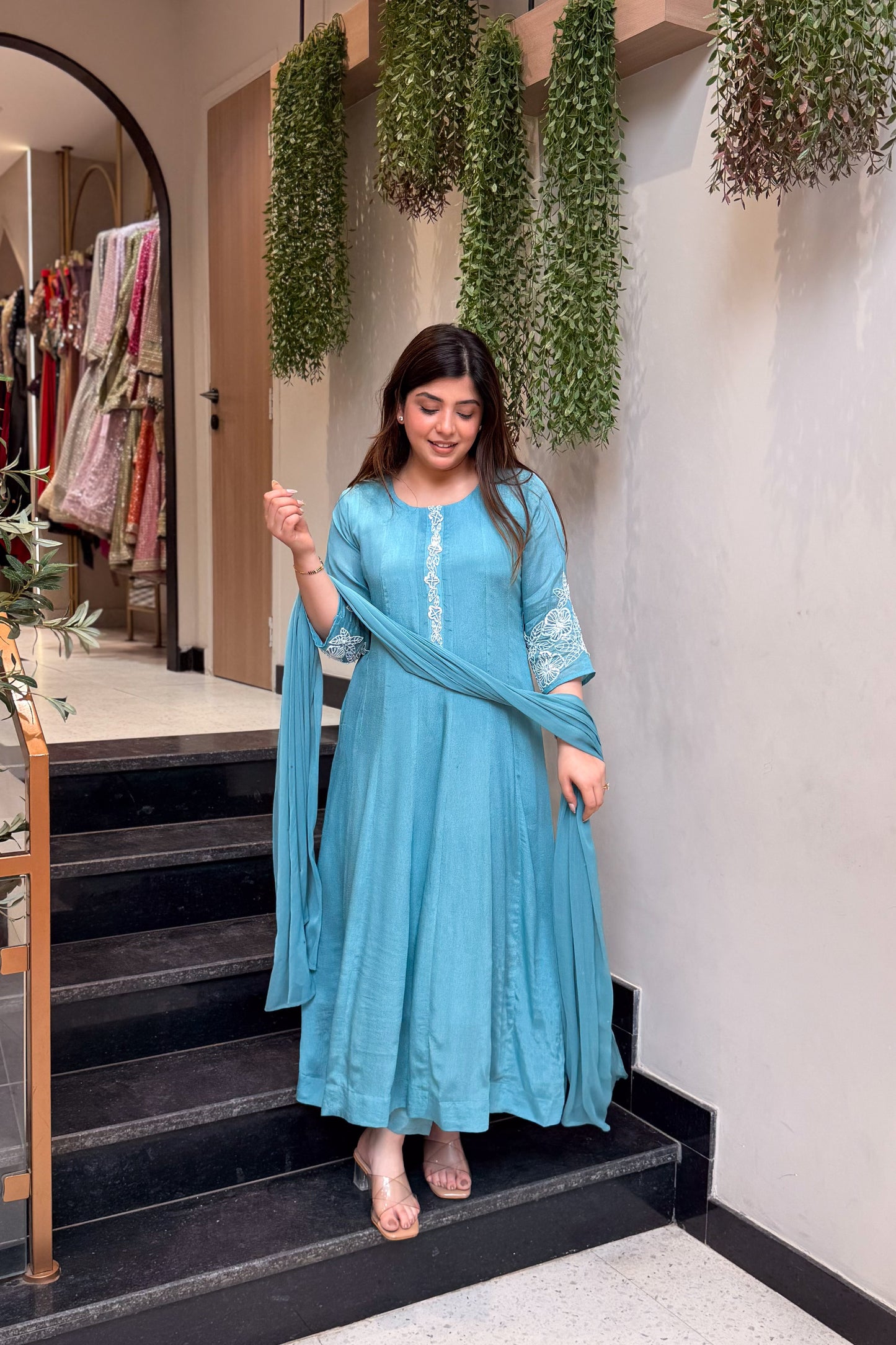 Mishita Embroidered Anarkali Suit Set