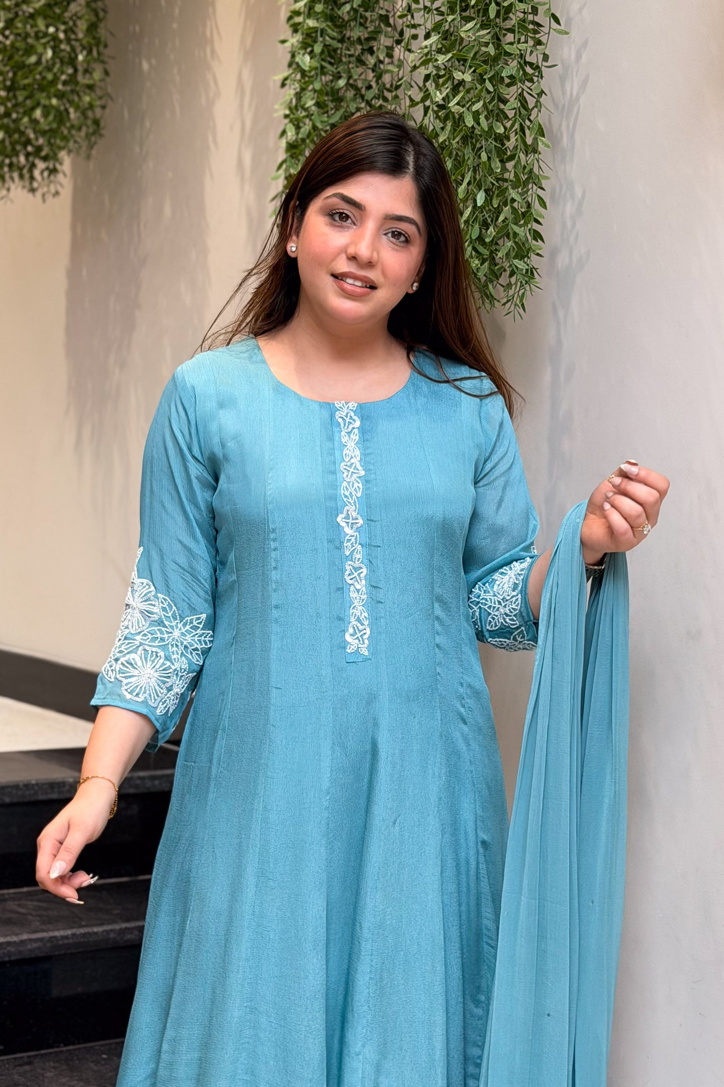 Mishita Embroidered Anarkali Suit Set