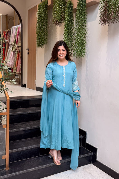 Mishita Embroidered Anarkali Suit Set