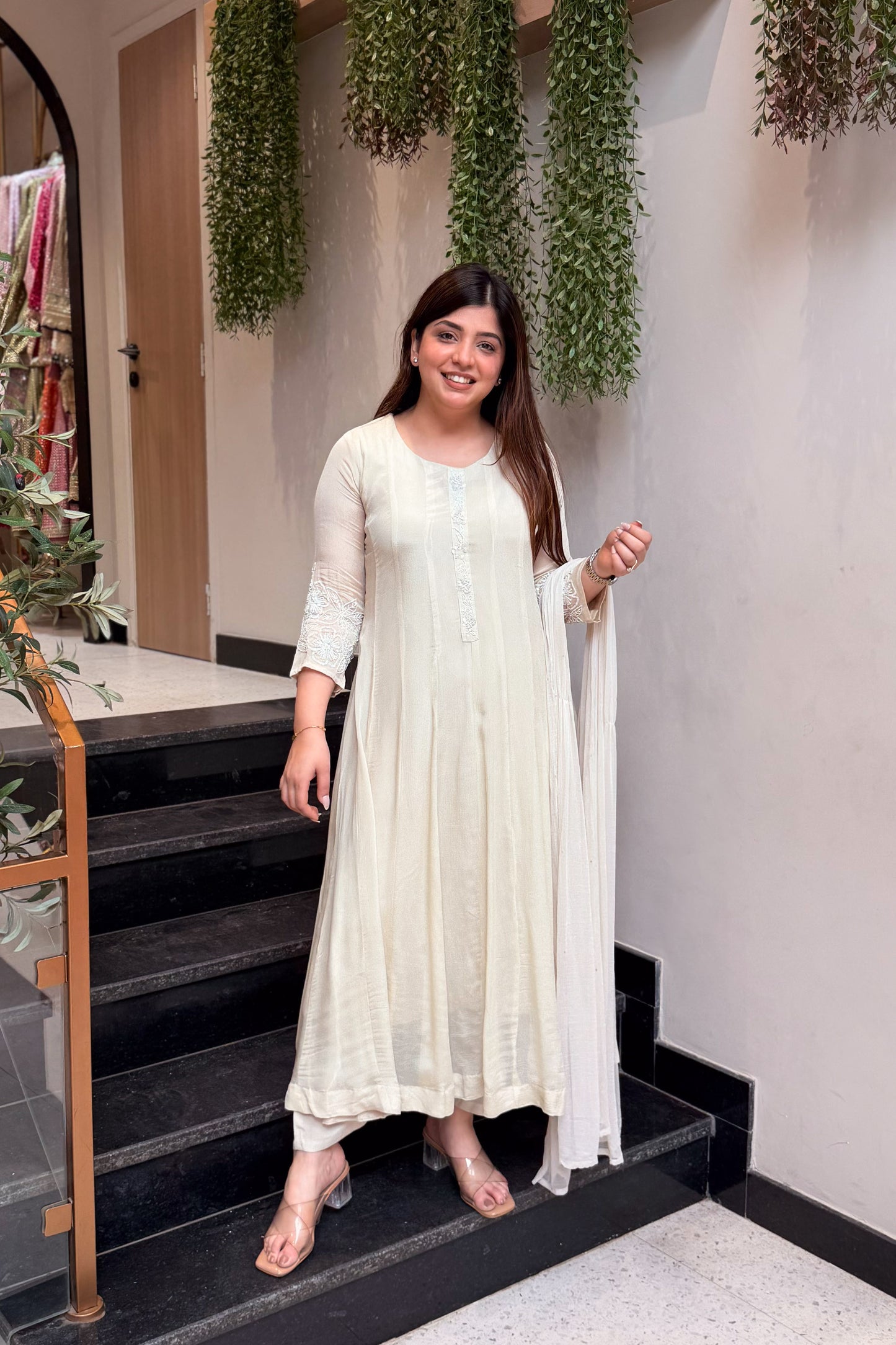 Mishita Embroidered Anarkali Suit Set