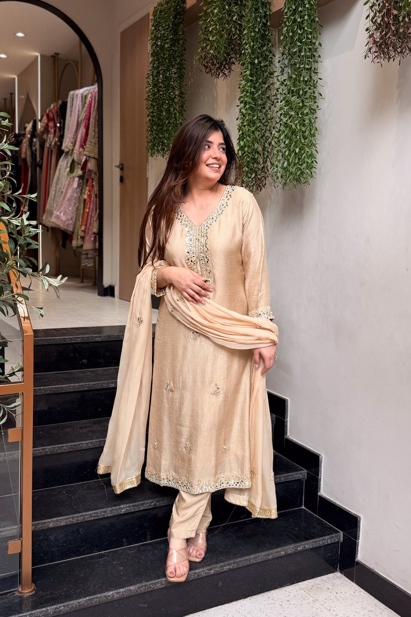 Aabira Mirror Embroidered Suit Set