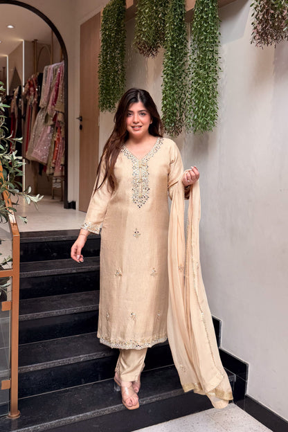 Aabira Mirror Embroidered Suit Set