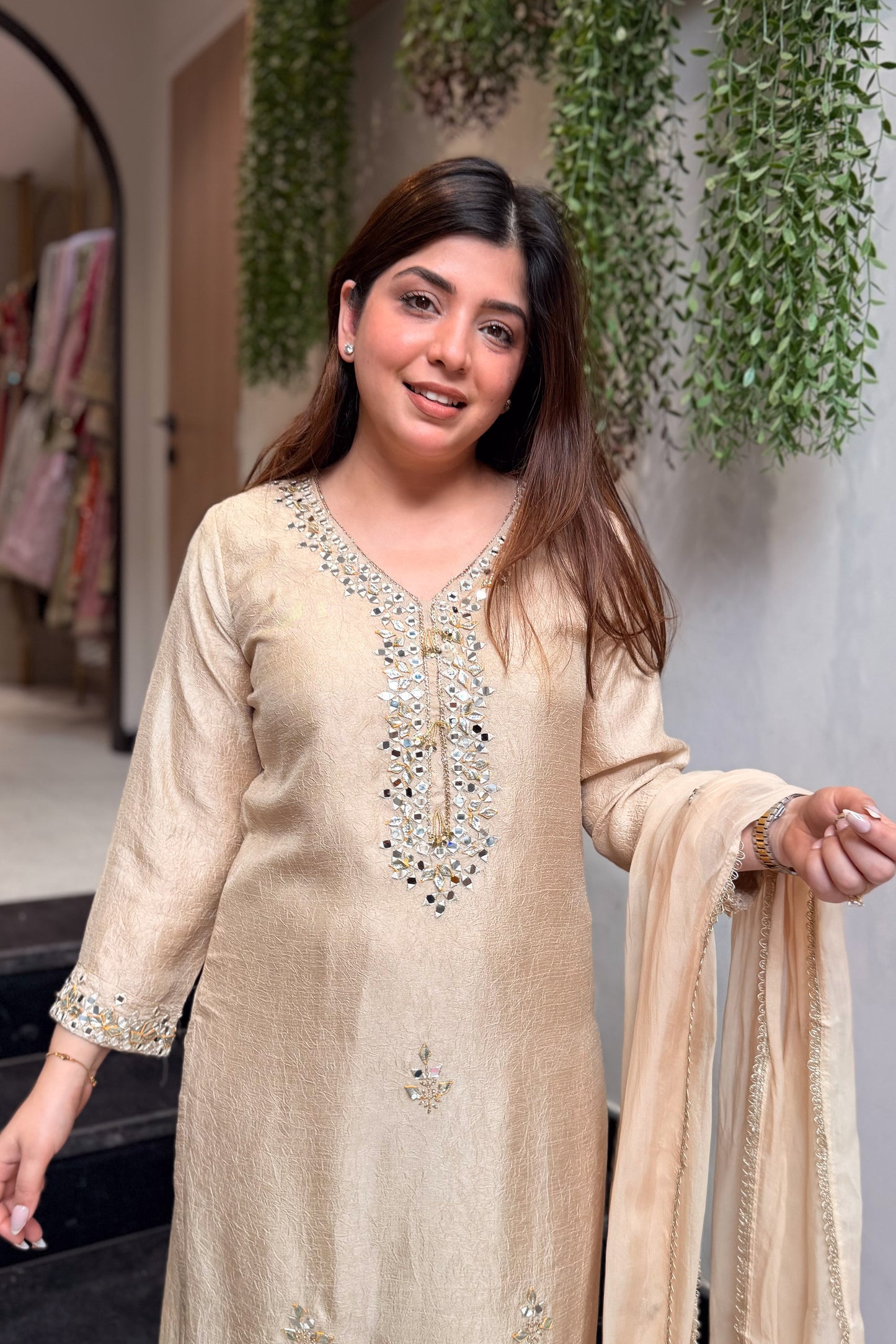 Aabira Mirror Embroidered Suit Set