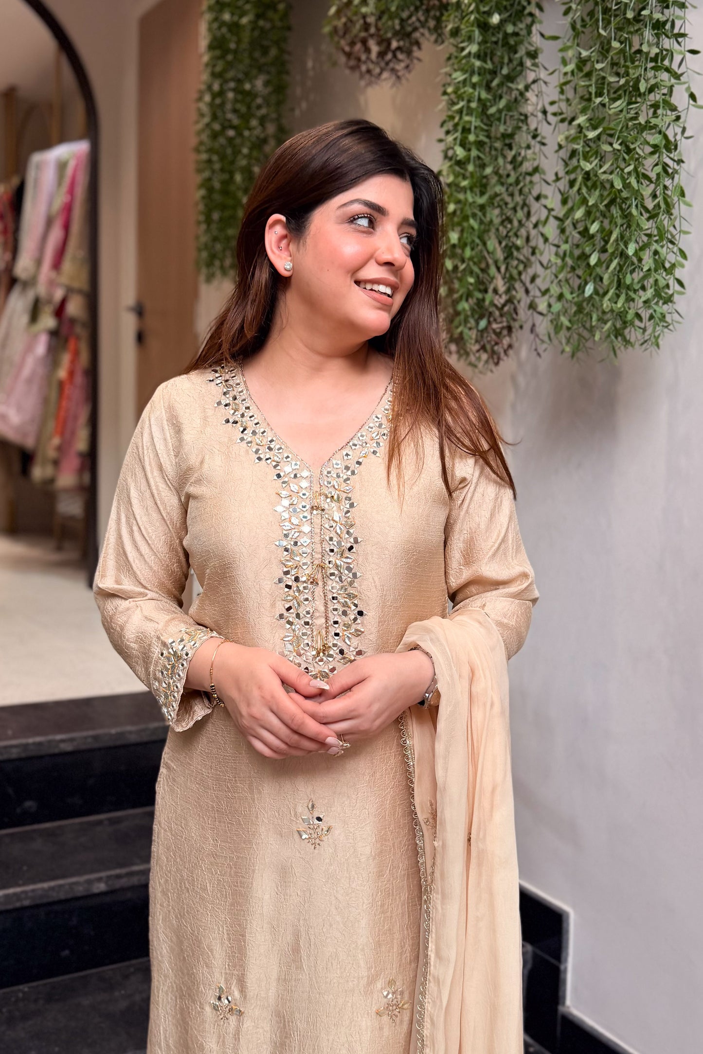 Aabira Mirror Embroidered Suit Set
