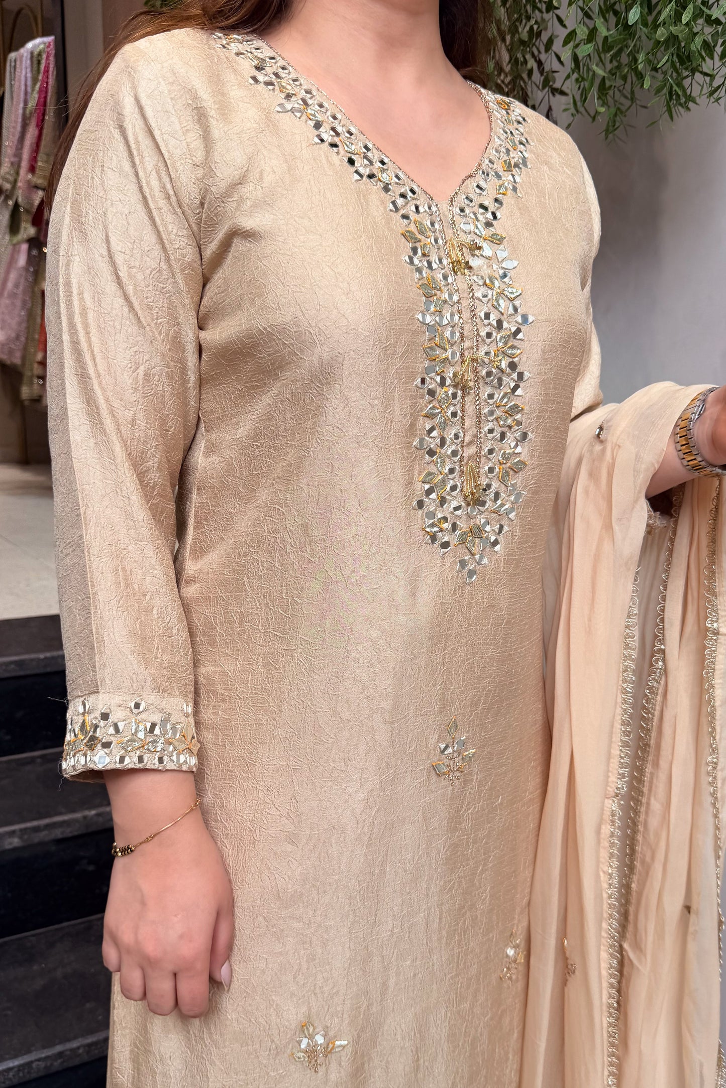 Aabira Mirror Embroidered Suit Set