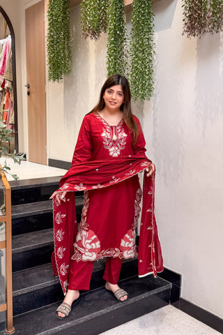 Rivaya Floral Embroidered Suit Set