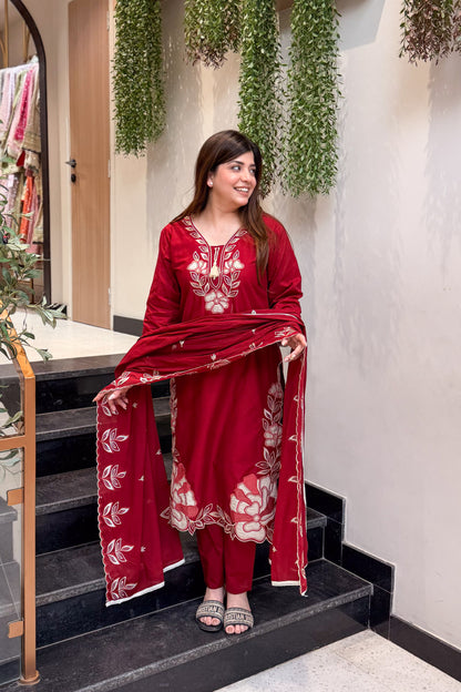 Rivaya Floral Embroidered Suit Set