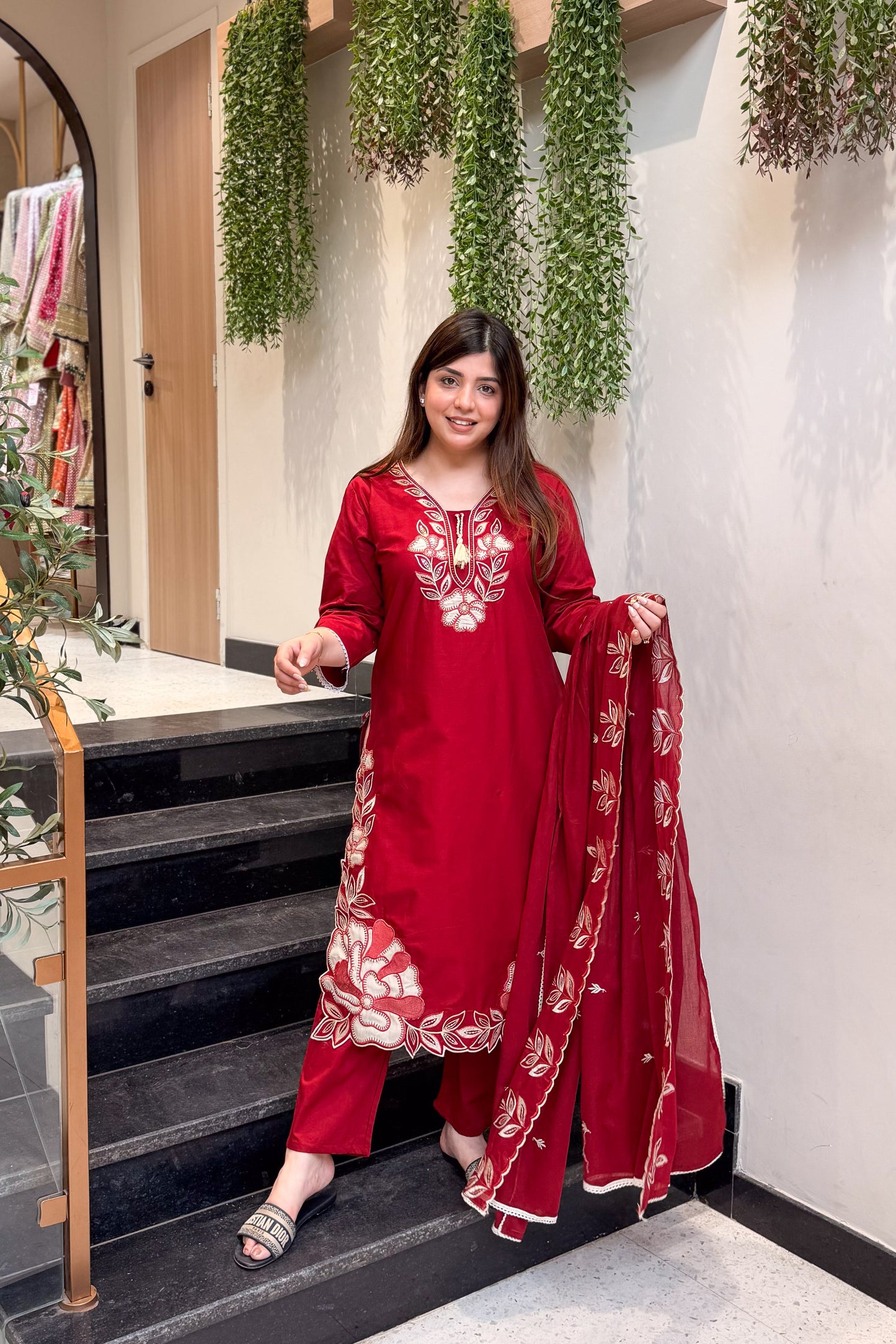 Rivaya Floral Embroidered Suit Set