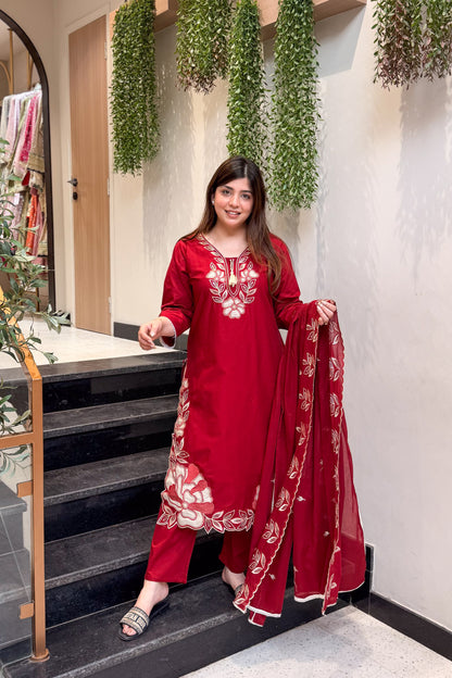 Rivaya Floral Embroidered Suit Set