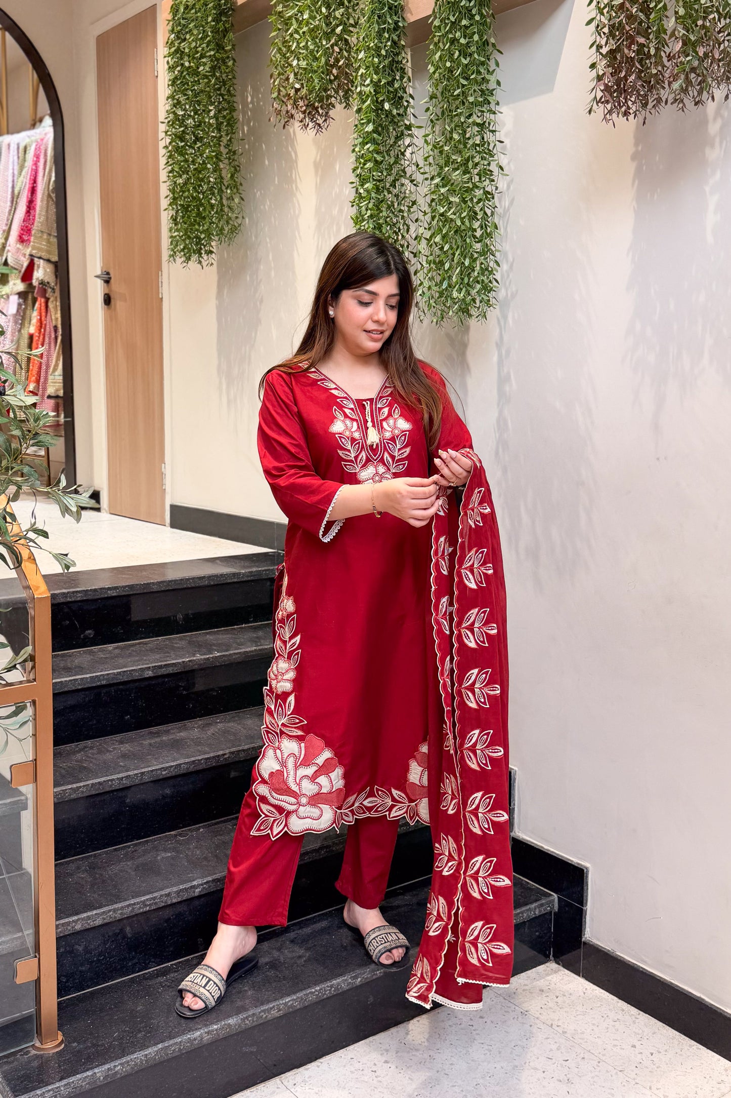 Rivaya Floral Embroidered Suit Set