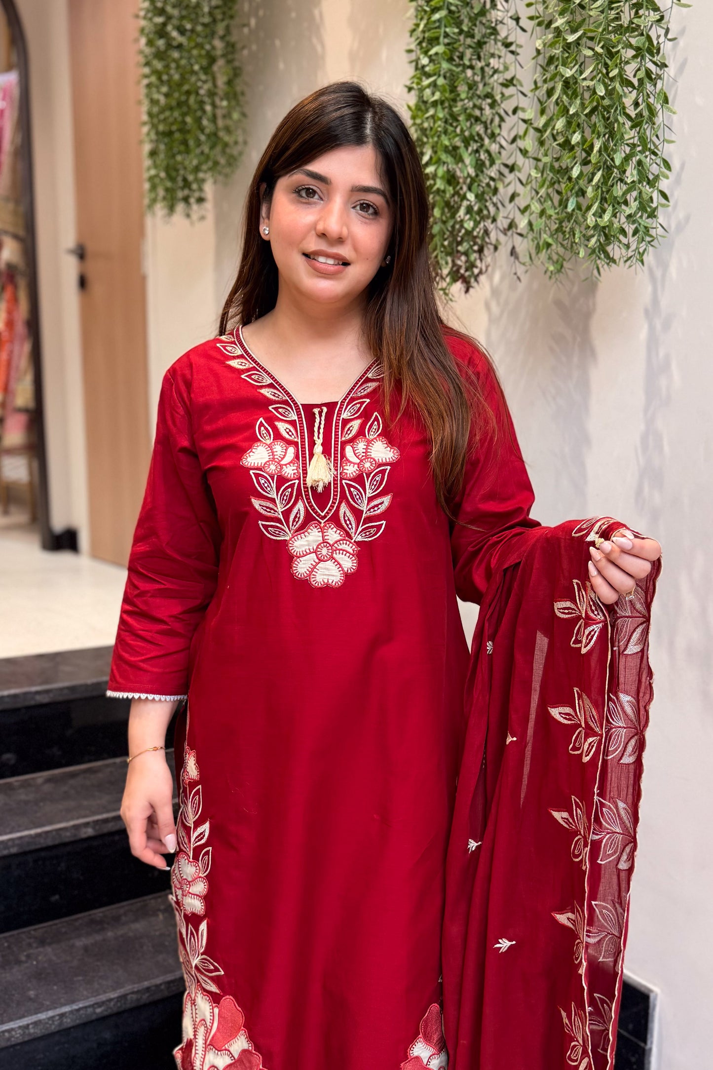 Rivaya Floral Embroidered Suit Set