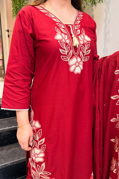 Rivaya Floral Embroidered Suit Set