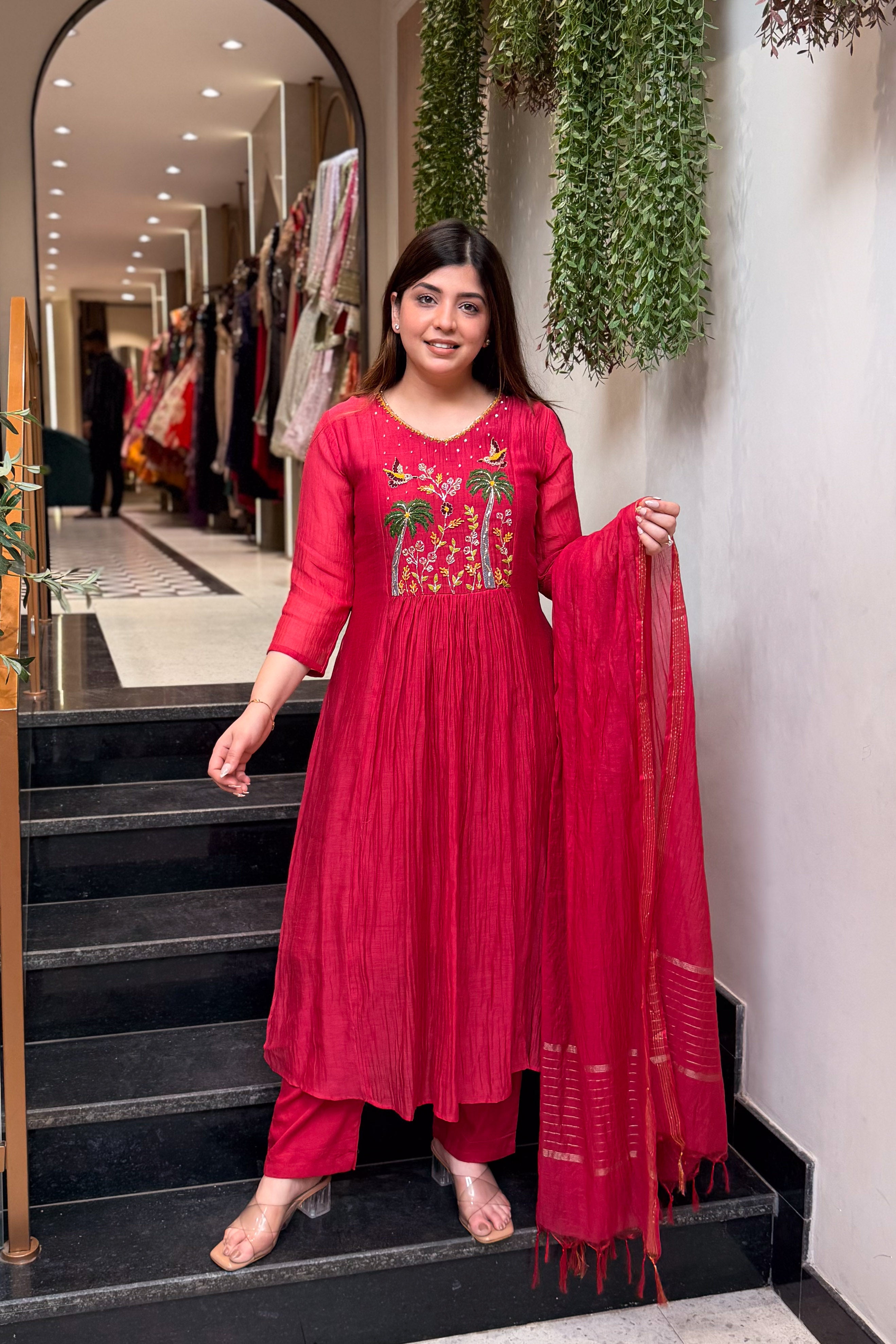 Devina Thread Embroidered Suit Set